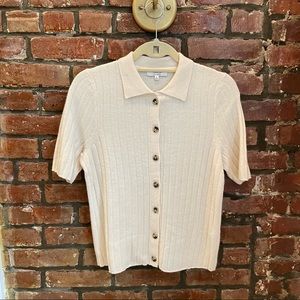 Madewell Cashmere Polo Cardigan Sweater Medium